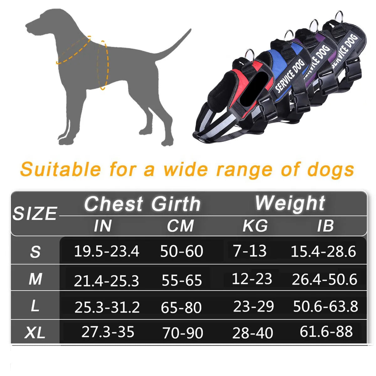 PawsGuard™ Reflective Service Dog Vest: Soft Harness with Patches