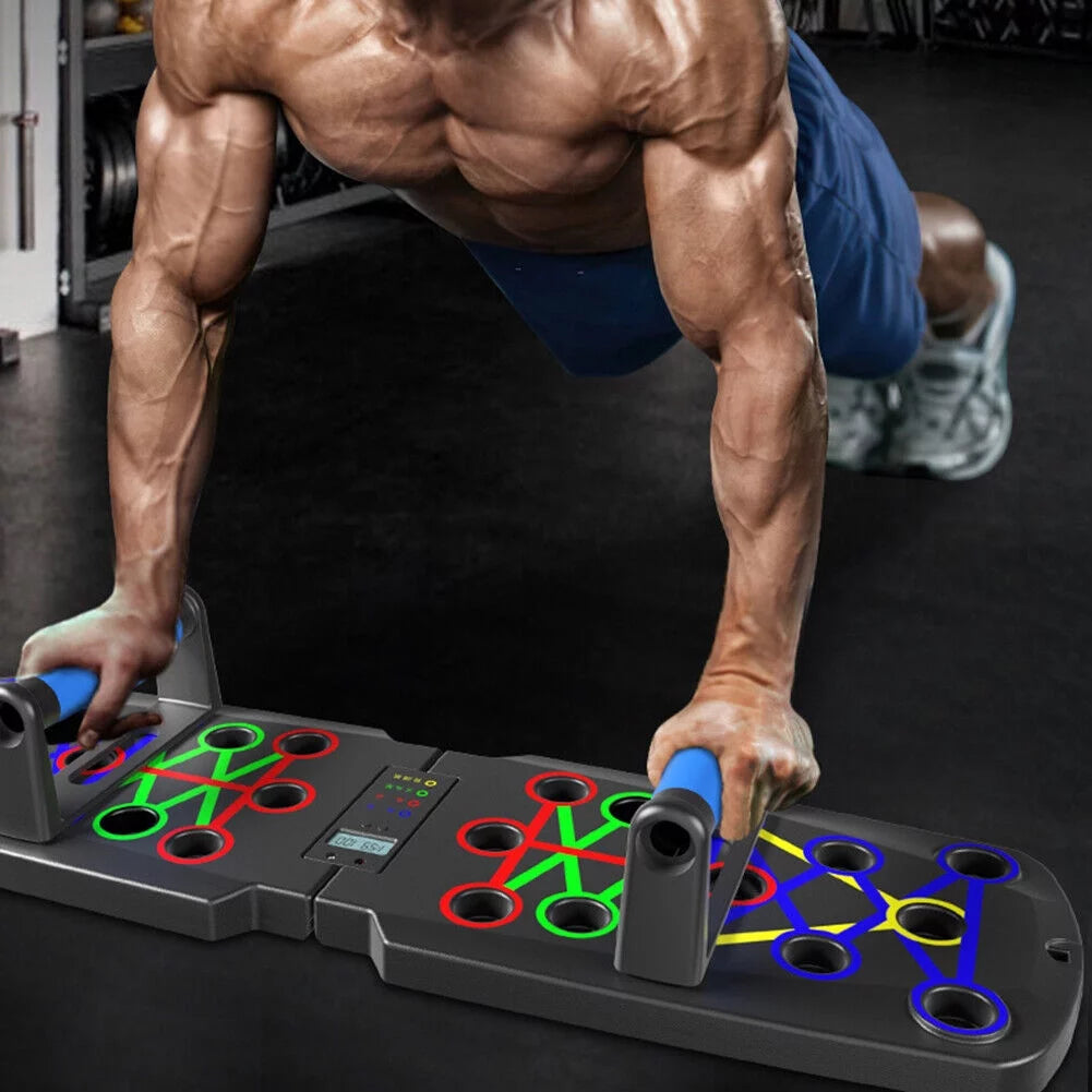 PushPro™ Portable 10-in-1 Foldable Push-Up Board with Timer