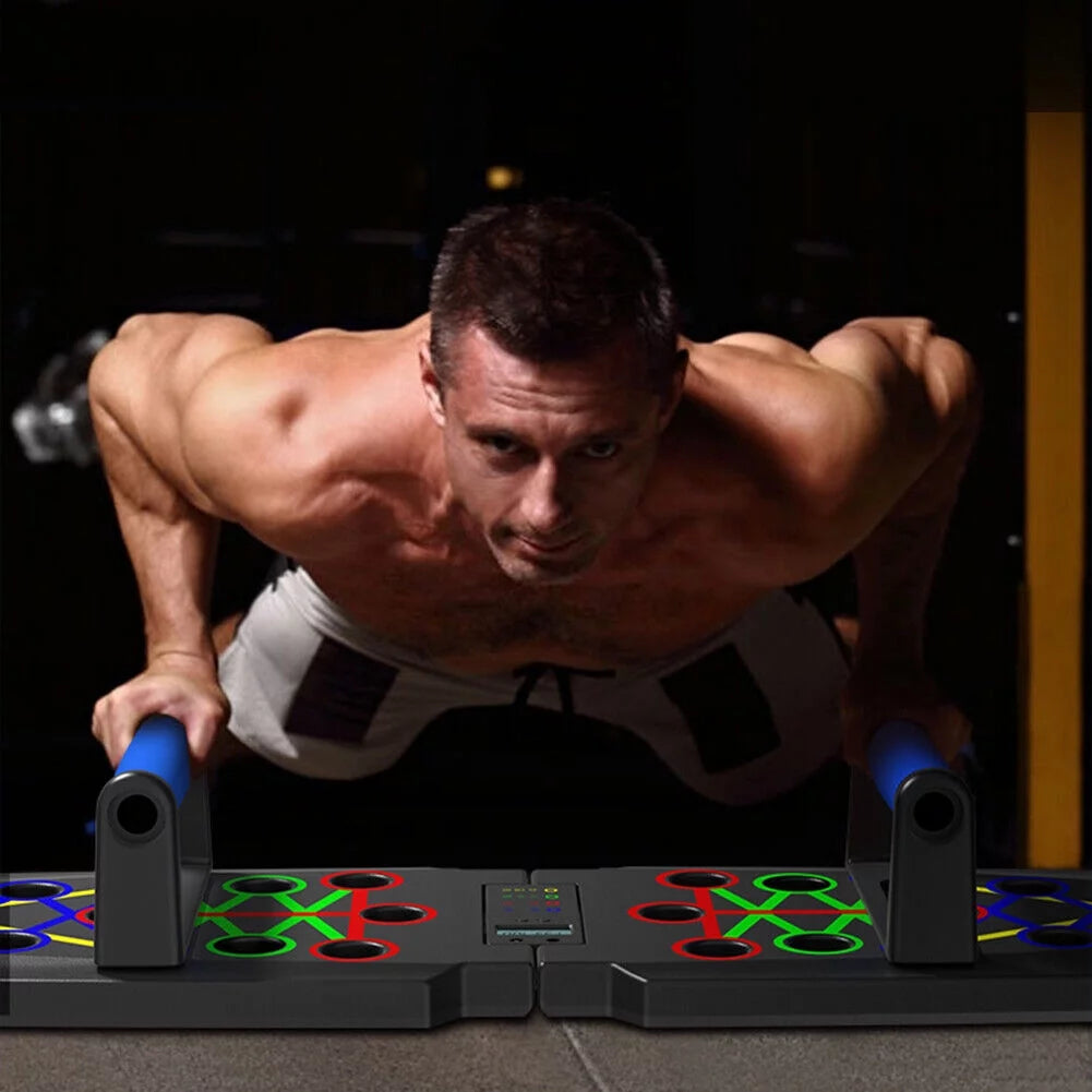 PushPro™ Portable 10-in-1 Foldable Push-Up Board with Timer