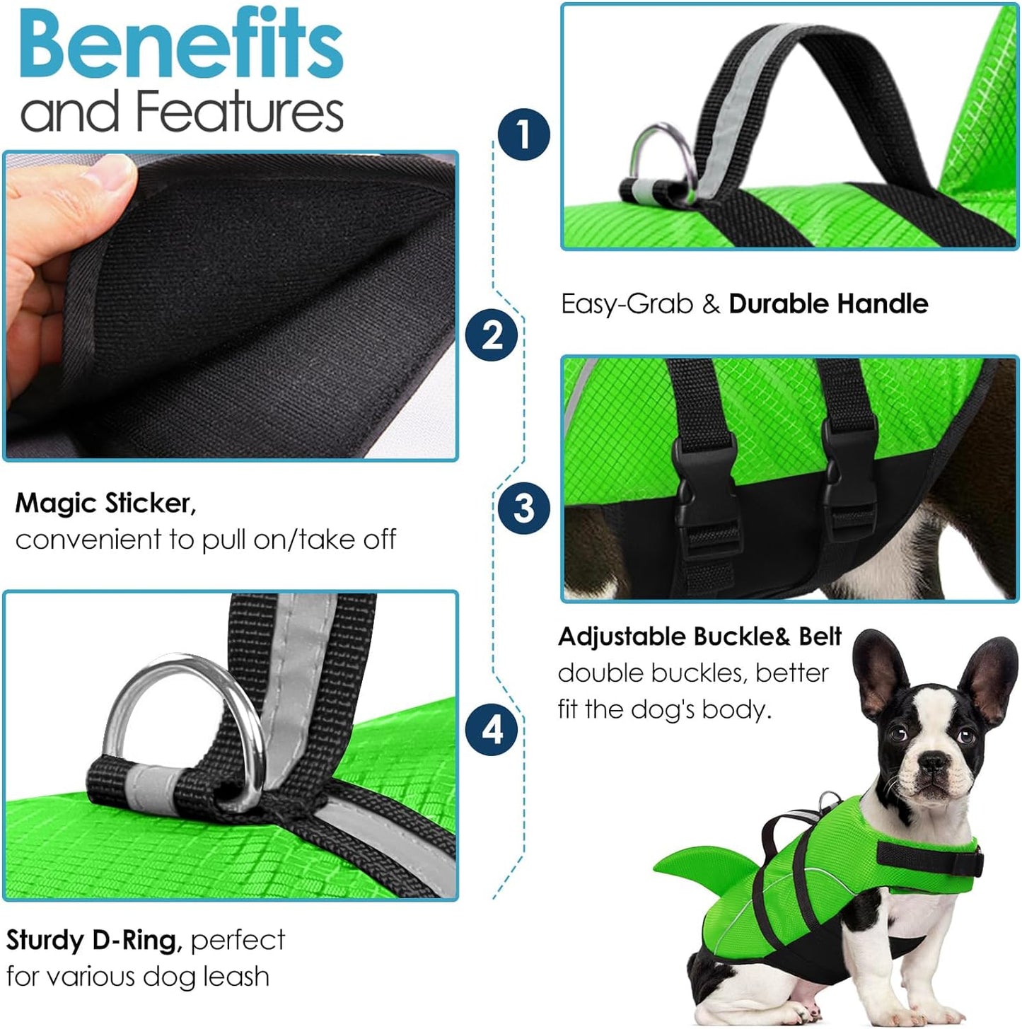 AquaPaws™ Dog Life Vest: Small Dog Life Jacket with High Flotation and Rescue Handle - Keep Your Pup Safe During Water Adventures!