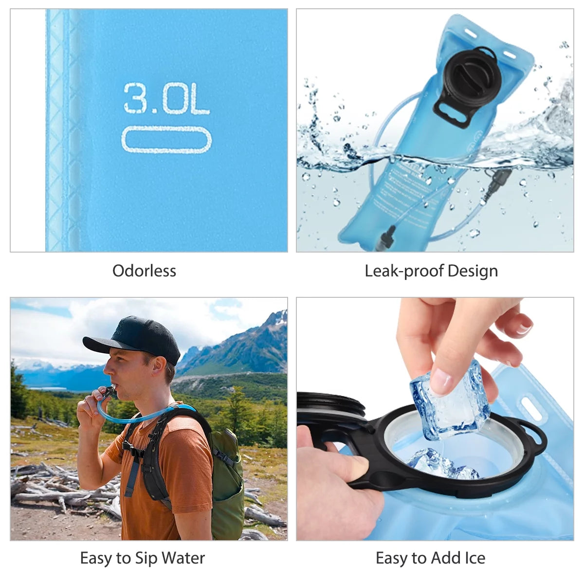 TrailQuench™ 17L Hydration Backpack with 3L TPU Bladder for Outdoor Adventures