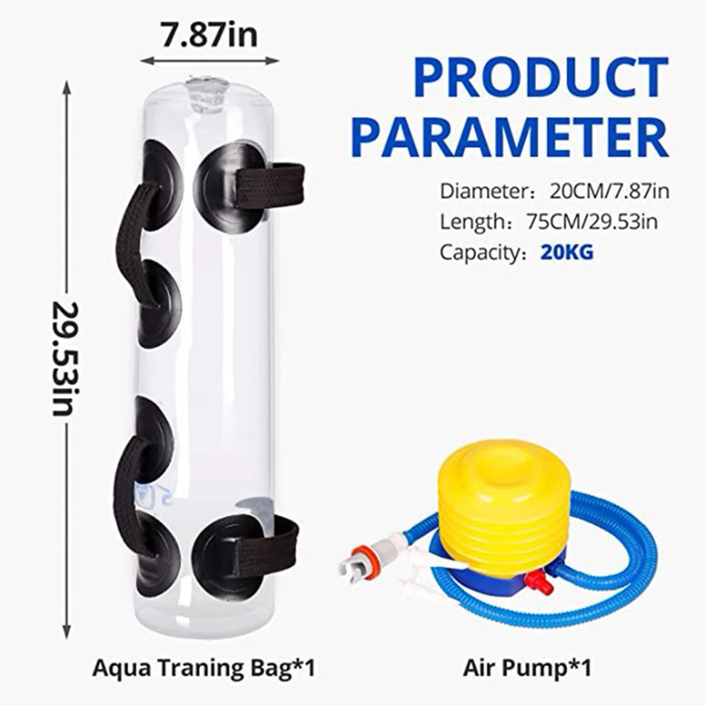 AquaStrength Adjustable Power Bag: Portable 45LBS Water Weight for Home Gym Training