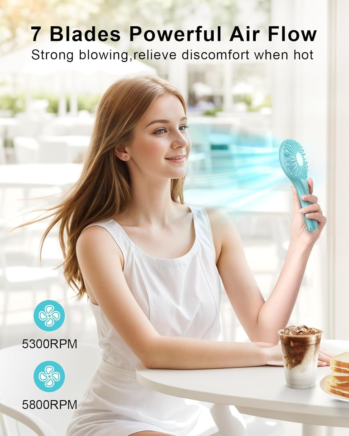 BreezeBliss™ Mini Handheld Fan: Portable USB Rechargeable Eyelash Fan