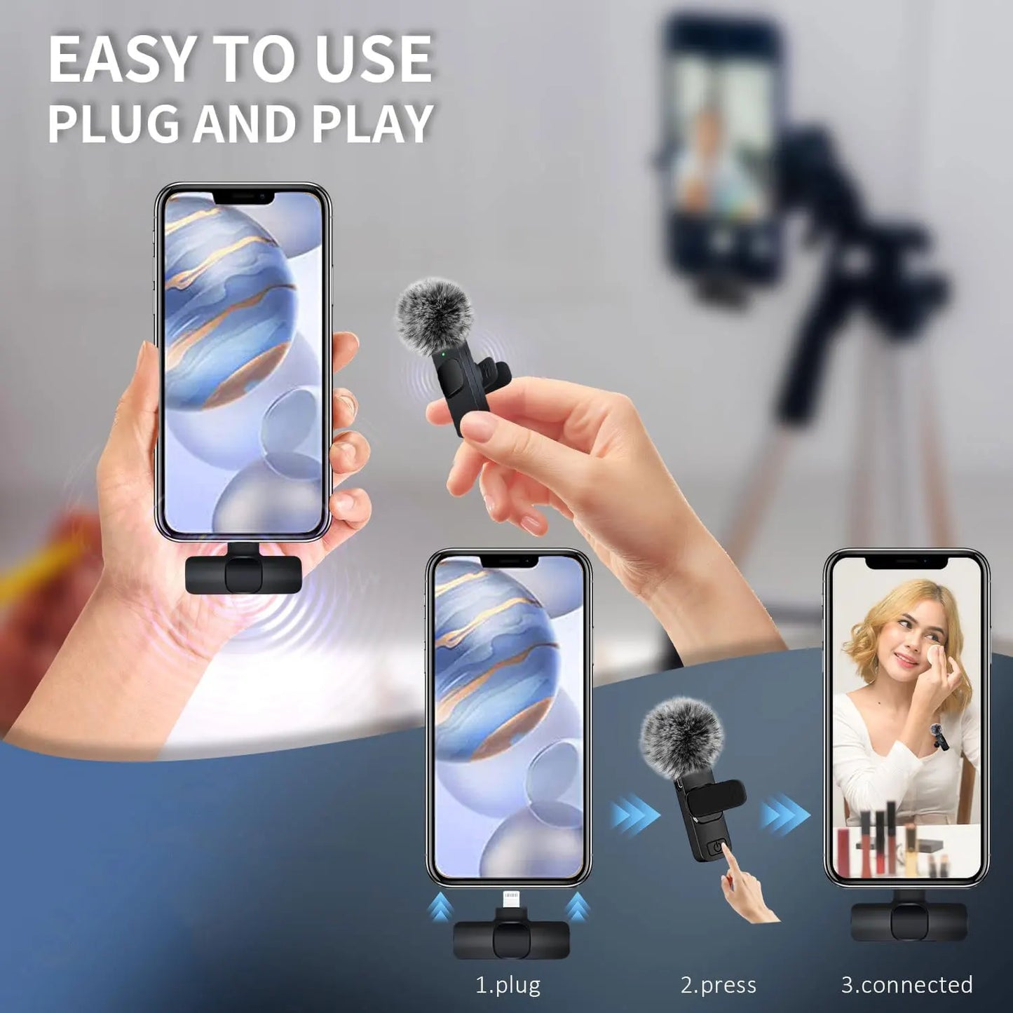 SoundSync™ Mini Wireless Lavalier Microphone: Crystal Clear Audio for Mobile Recording