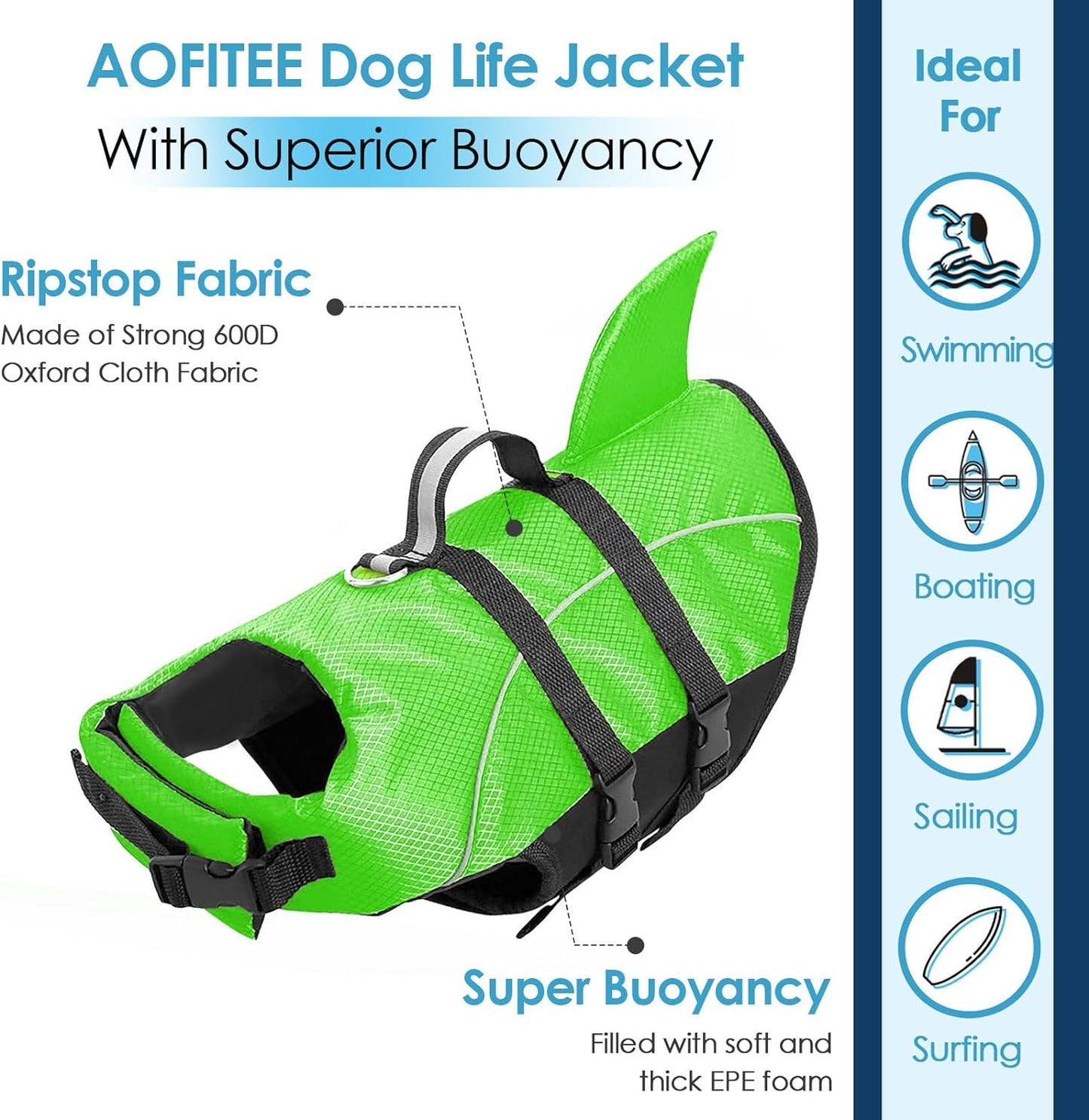 AquaPaws™ Dog Life Vest: Small Dog Life Jacket with High Flotation and Rescue Handle - Keep Your Pup Safe During Water Adventures!