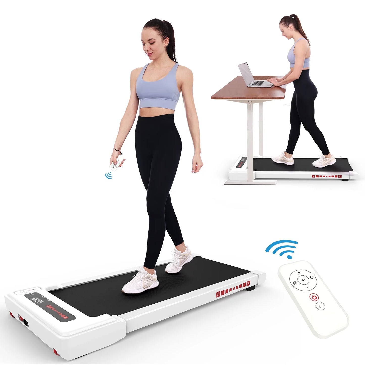FitStride™ Under Desk Walking Pad: 2.25HP Portable Mini Treadmill with Remote Control