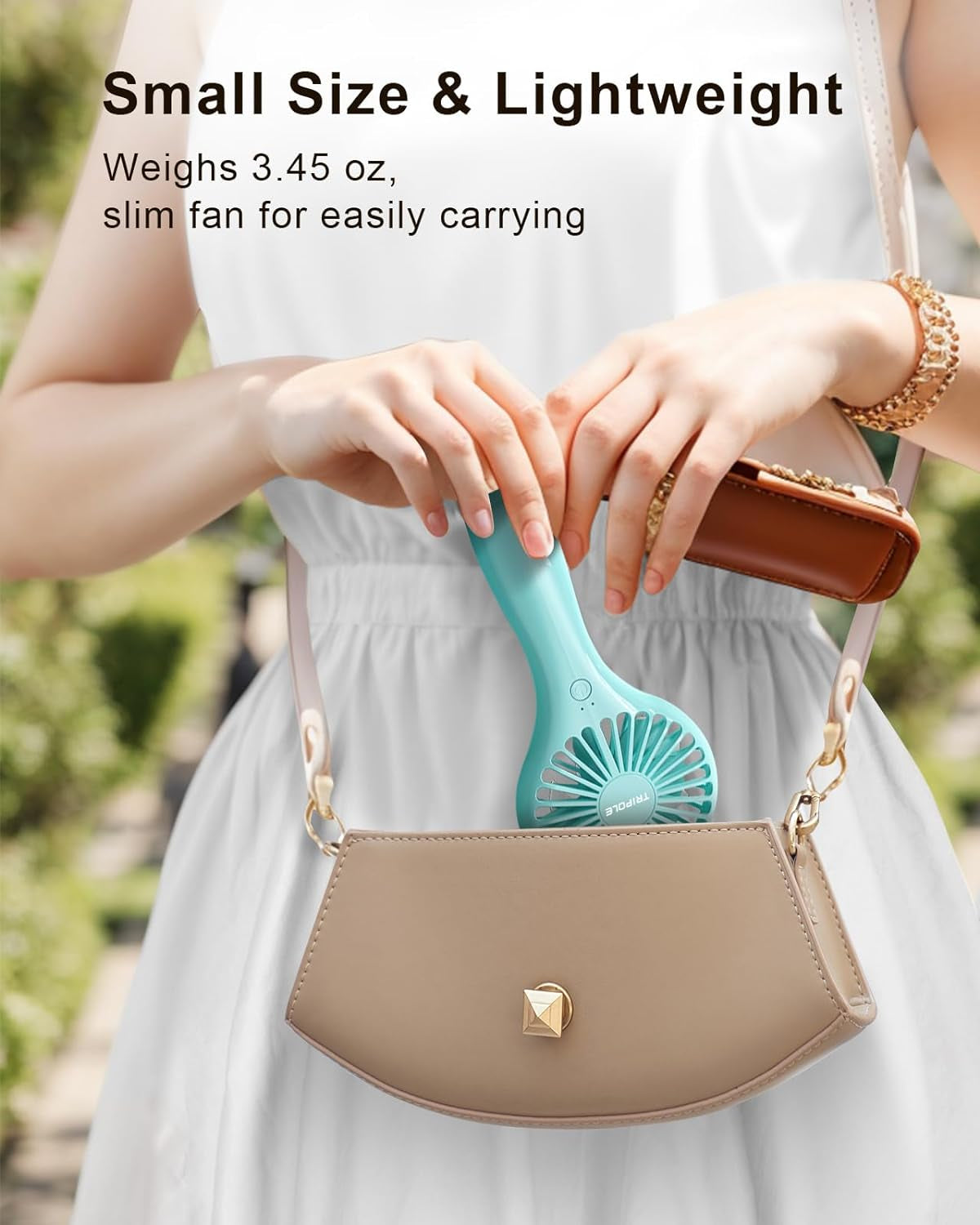 BreezeBliss™ Mini Handheld Fan: Portable USB Rechargeable Eyelash Fan