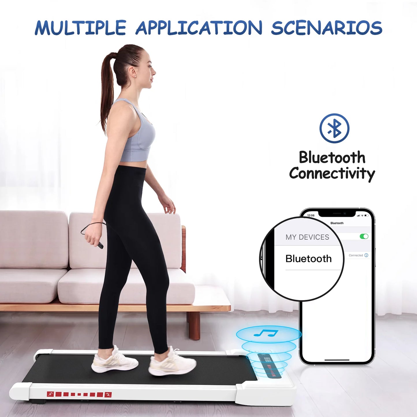 FitStride™ Under Desk Walking Pad: 2.25HP Portable Mini Treadmill with Remote Control