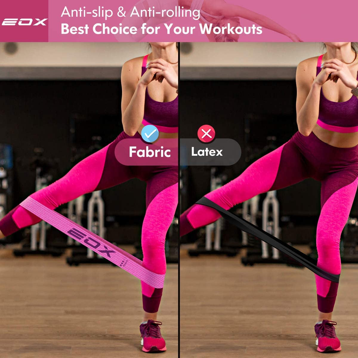 Non-Slip Fabric Loop Bands: 5-Level Resistance for Legs & Glutes