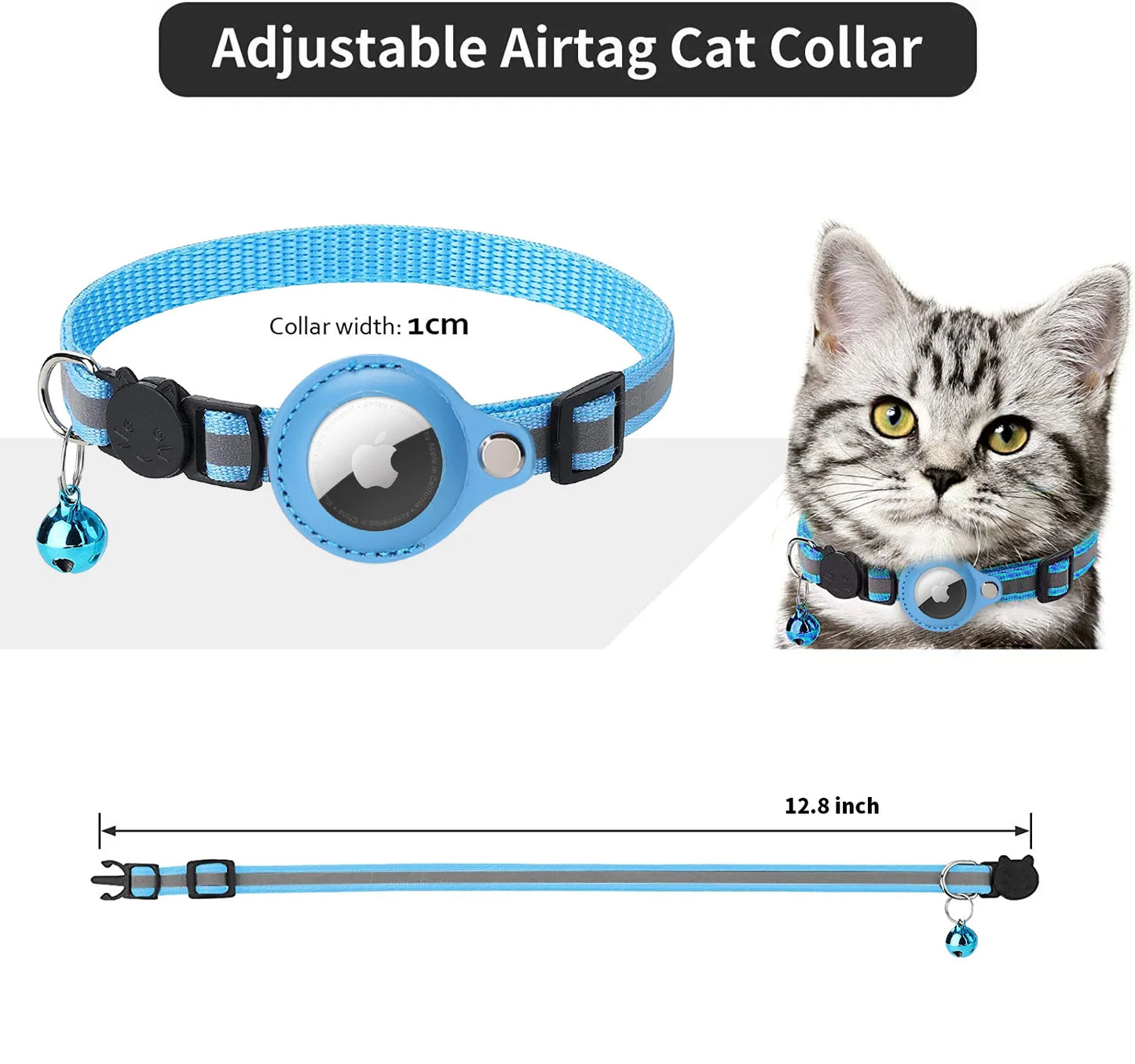 TrackGuard™ Anti-Lost Pet Collar: Waterproof Reflective Collar for Apple AirTag