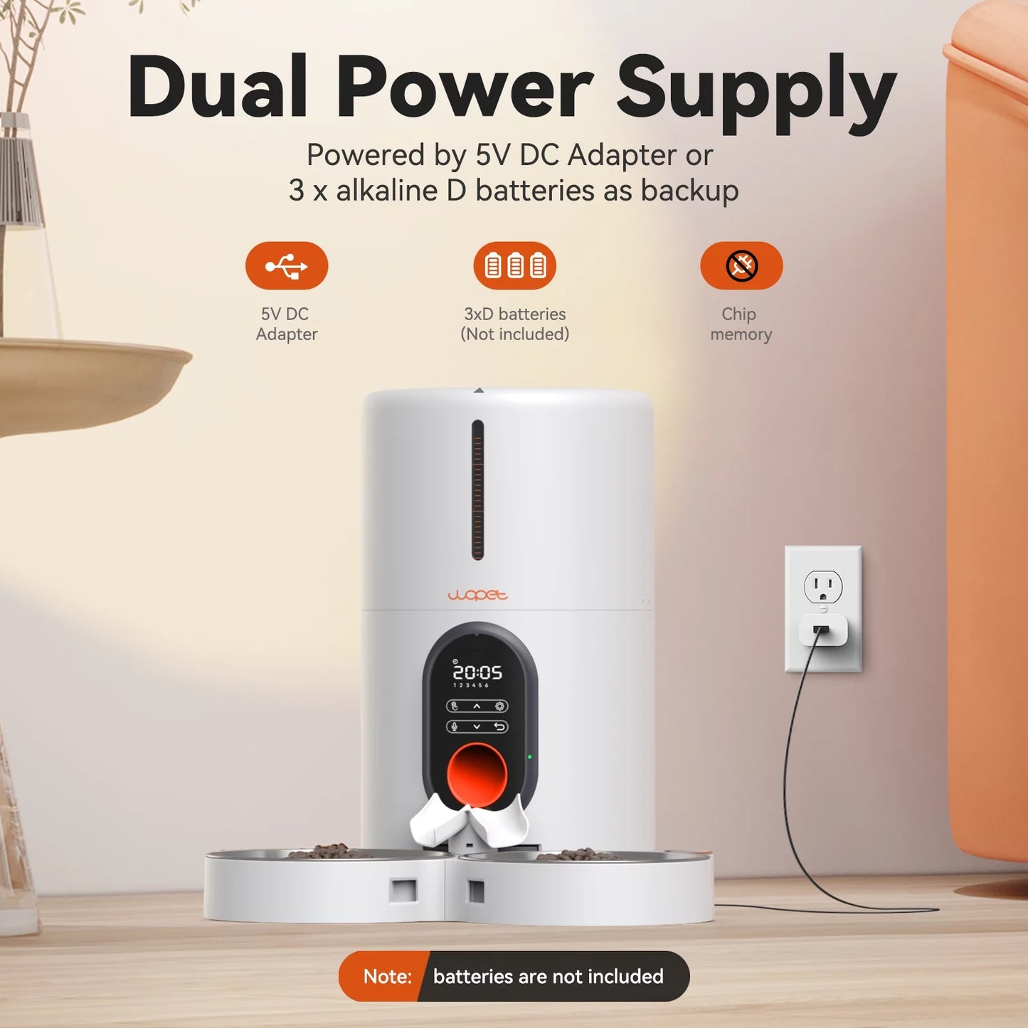 PetEase™ Timed Dual Feeder: Automatic Dispenser with Splitter & Stainless Bowls