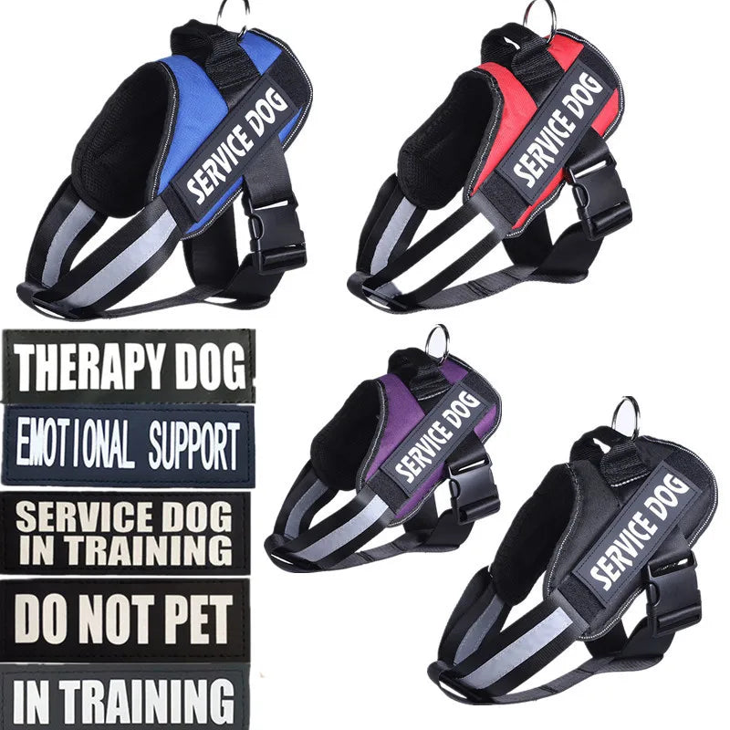 PawsGuard™ Reflective Service Dog Vest: Soft Harness with Patches