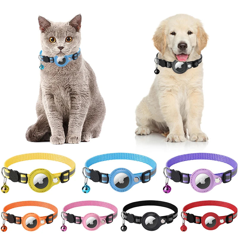 TrackGuard™ Anti-Lost Pet Collar: Waterproof Reflective Collar for Apple AirTag