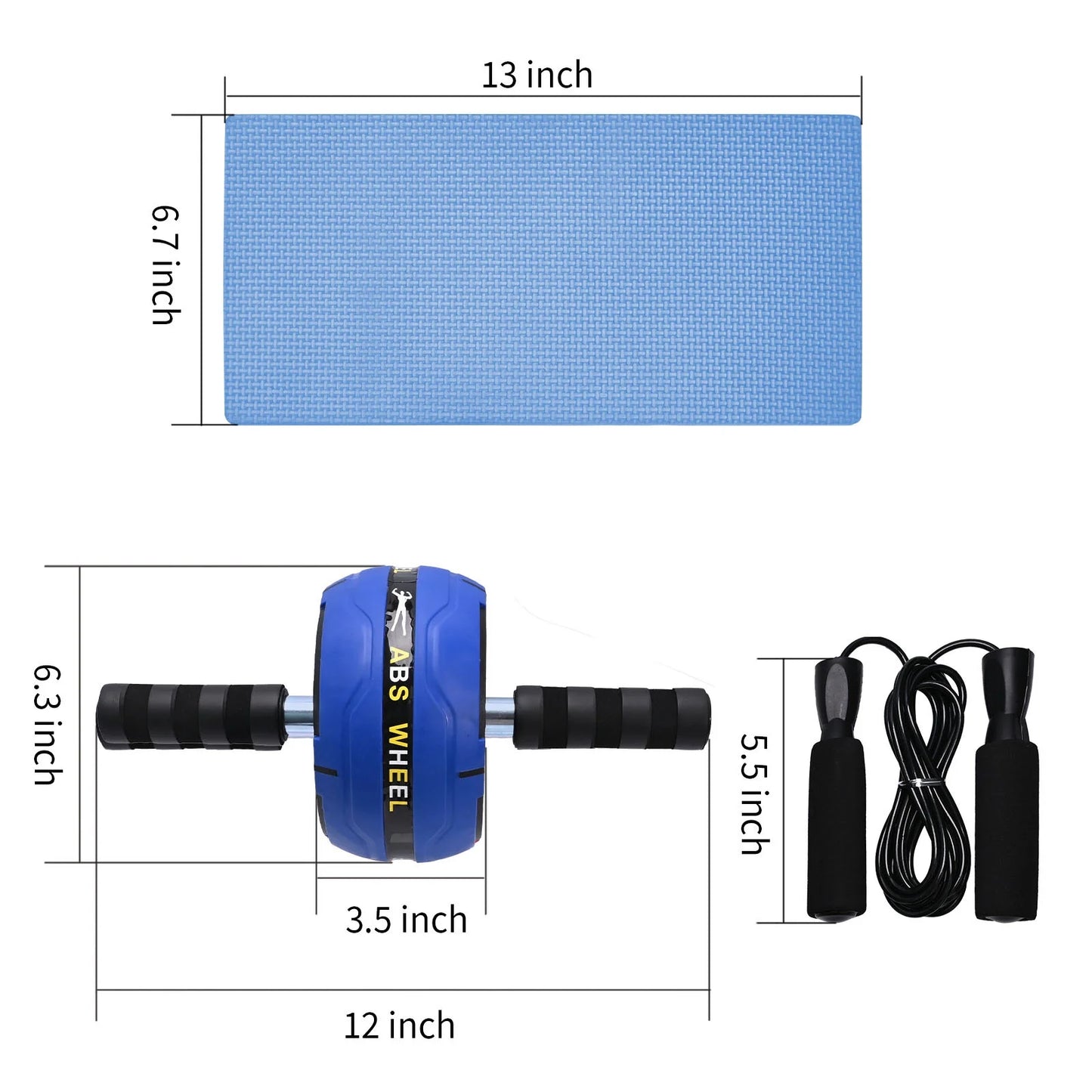 PowerCore™ 7-in-1 Ab Roller Wheel Kit: Ultimate Home Fitness Bundle