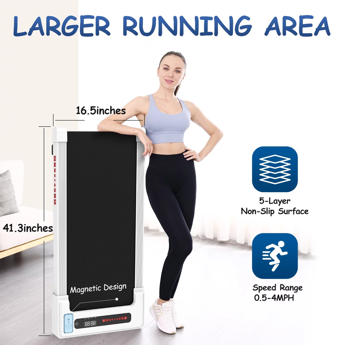 FitStride™ Under Desk Walking Pad: 2.25HP Portable Mini Treadmill with Remote Control