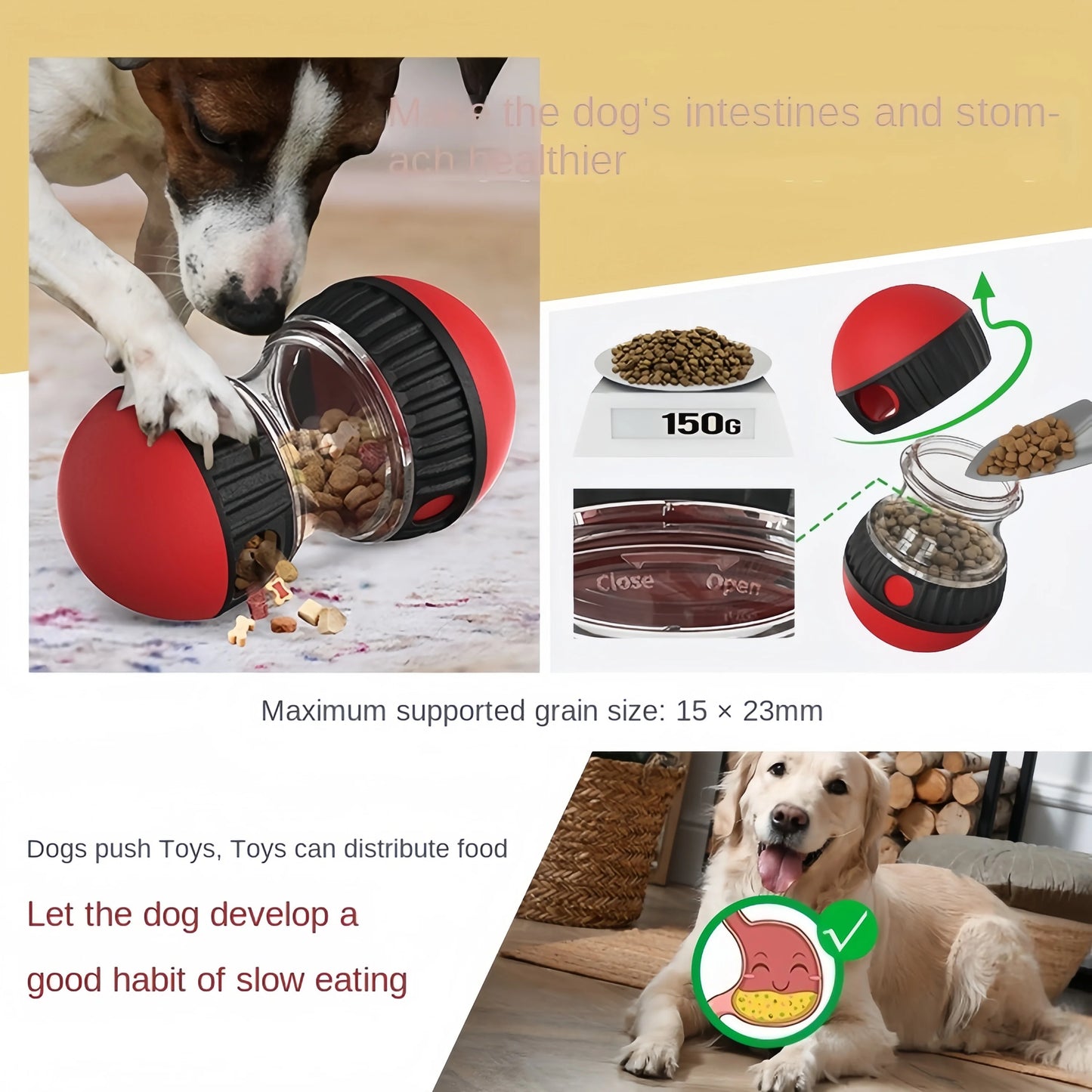 PawsPlay™ Tumbler Treat Dispenser: Interactive Slow Feed Dog Toy