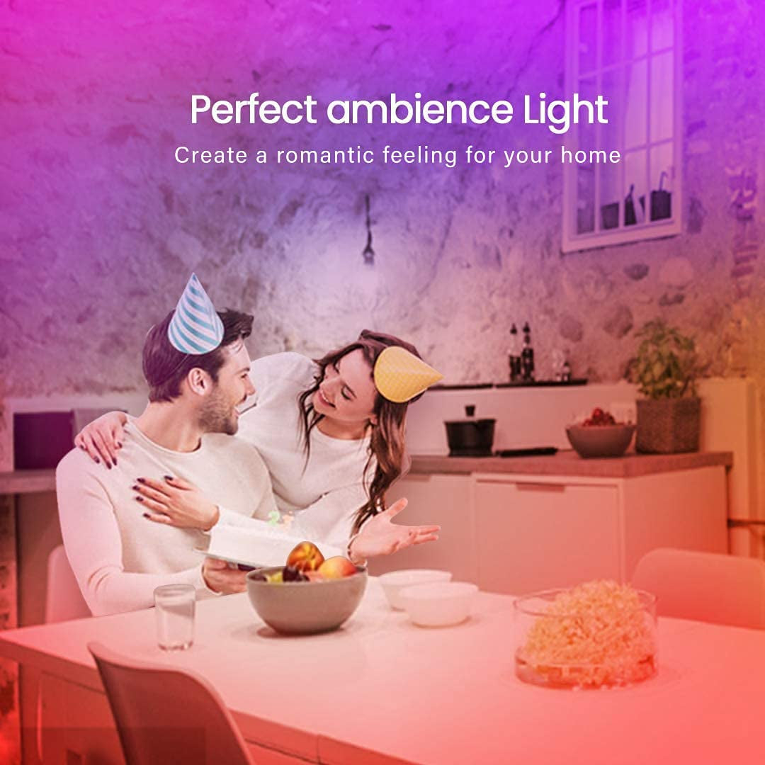 LumiGlow™ 50FT Bluetooth LED Strip Lights with Music Sync & Remote Control
