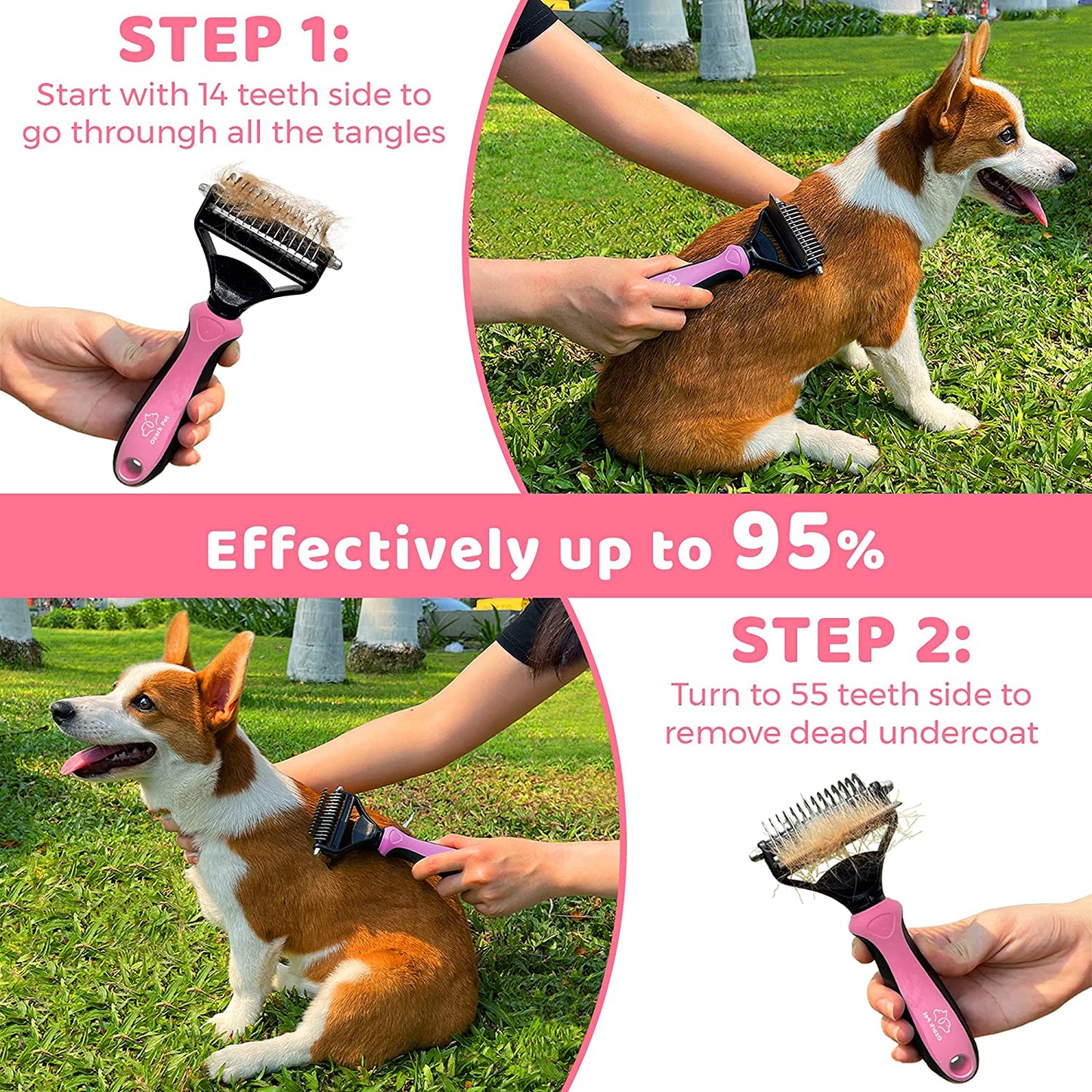 FurEase™ Pet Grooming Set: Deshedding Brush, Dematting Tools & Shedding Glove