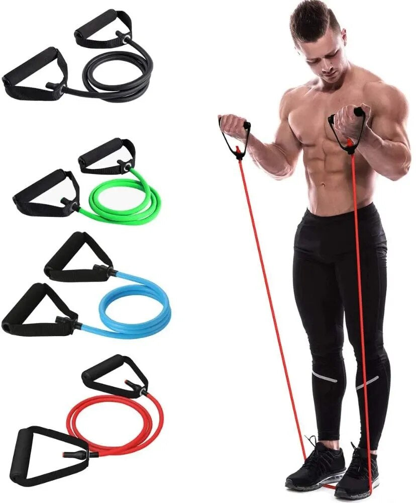 RexCore™ 5-Level Resistance Yoga Bands: Elastic Exercise Tubes for Home Workouts
