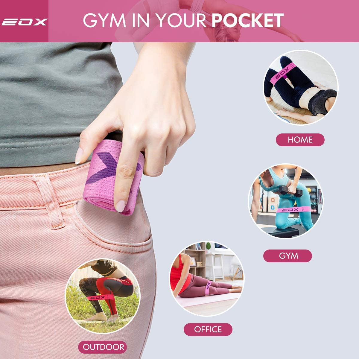 Non-Slip Fabric Loop Bands: 5-Level Resistance for Legs & Glutes