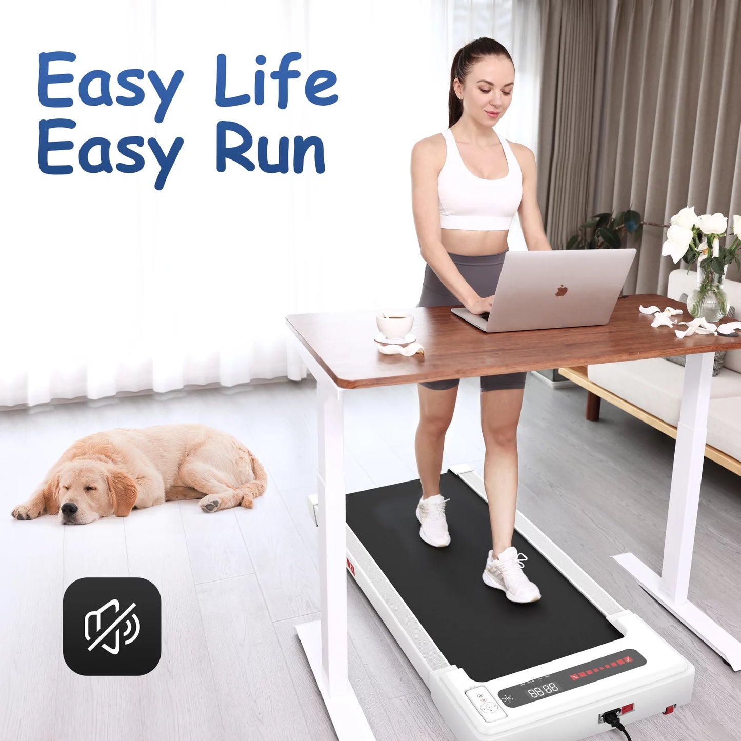 FitStride™ Under Desk Walking Pad: 2.25HP Portable Mini Treadmill with Remote Control