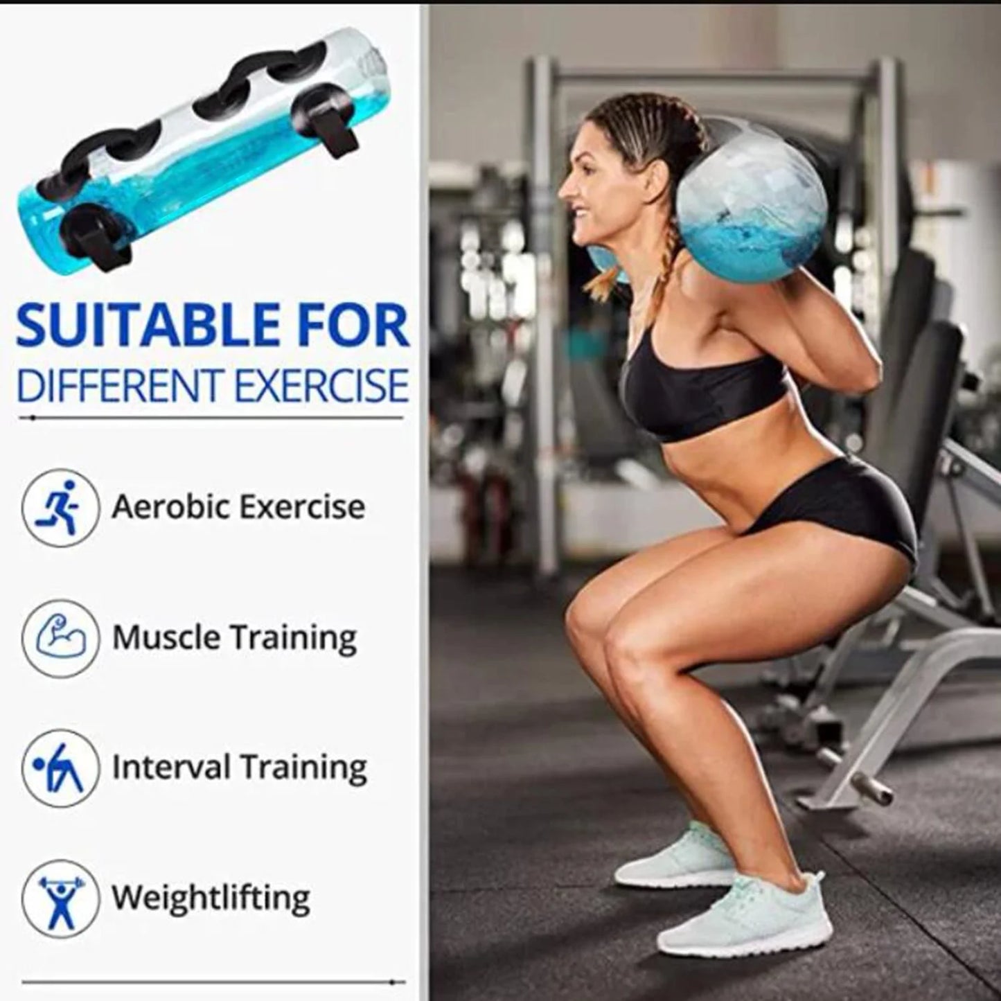 AquaStrength Adjustable Power Bag: Portable 45LBS Water Weight for Home Gym Training