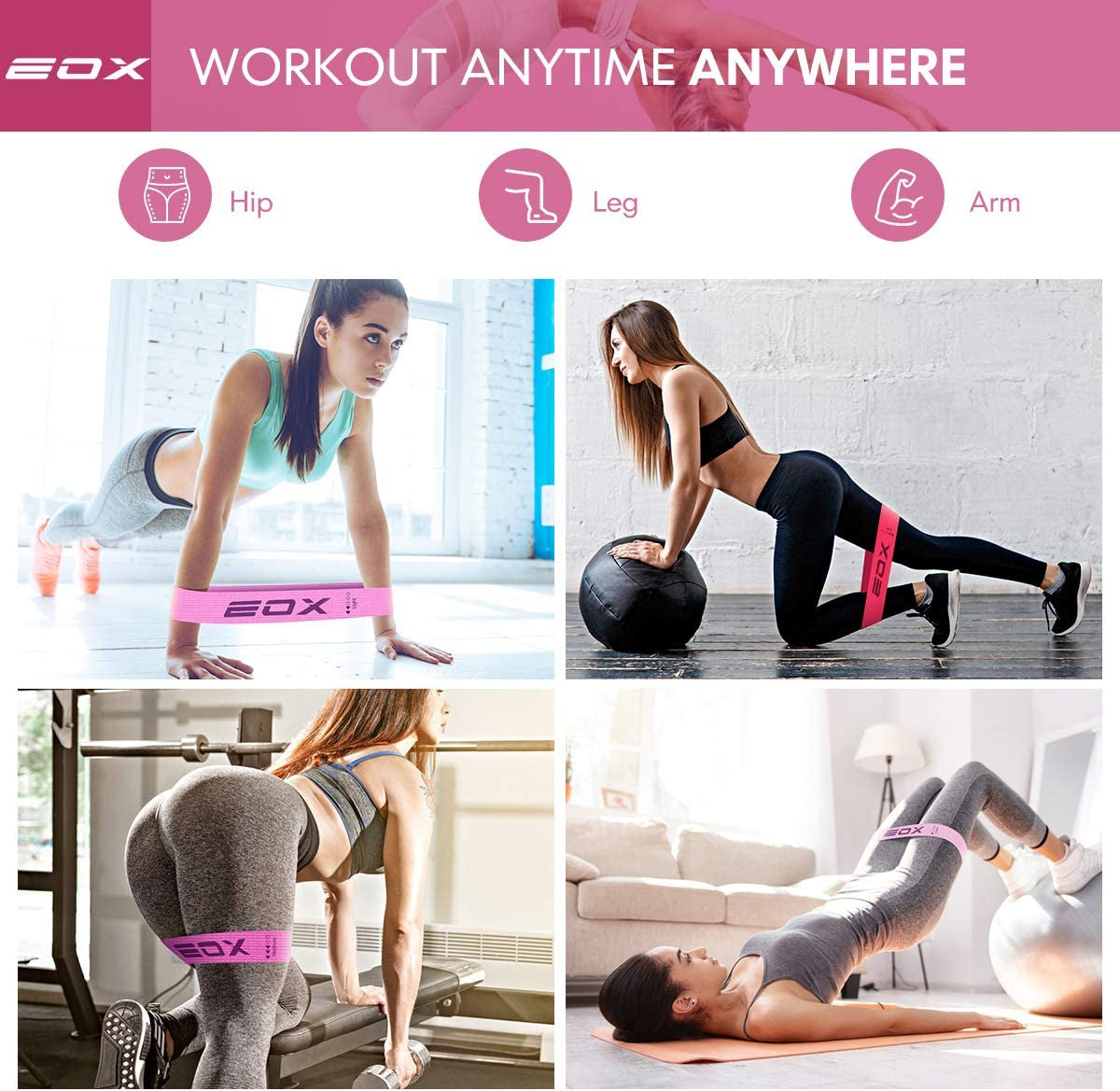 Non-Slip Fabric Loop Bands: 5-Level Resistance for Legs & Glutes