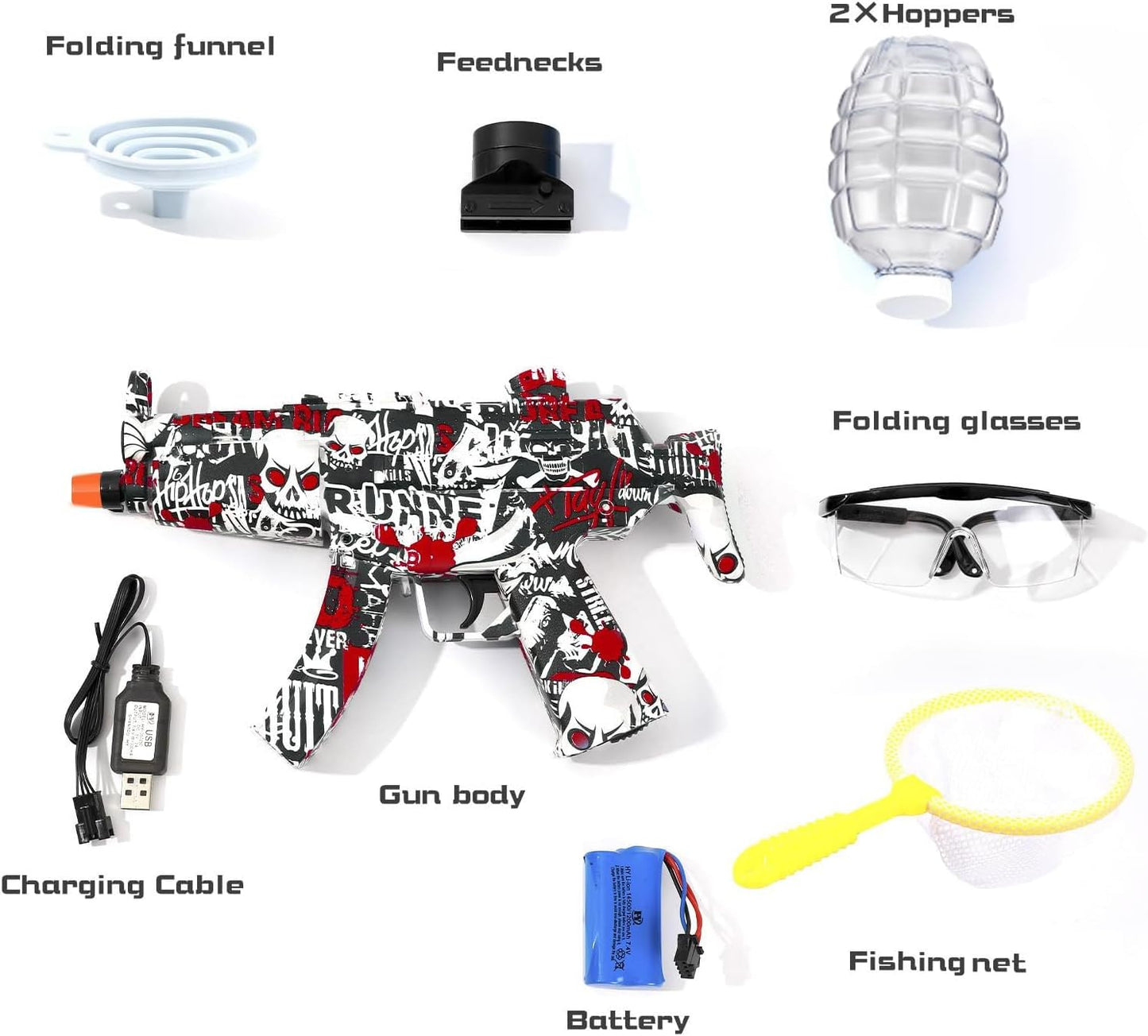 BlastZone™ Electric Gel Ball Blaster: 40,000+ Rounds & Goggles for Outdoor Fun