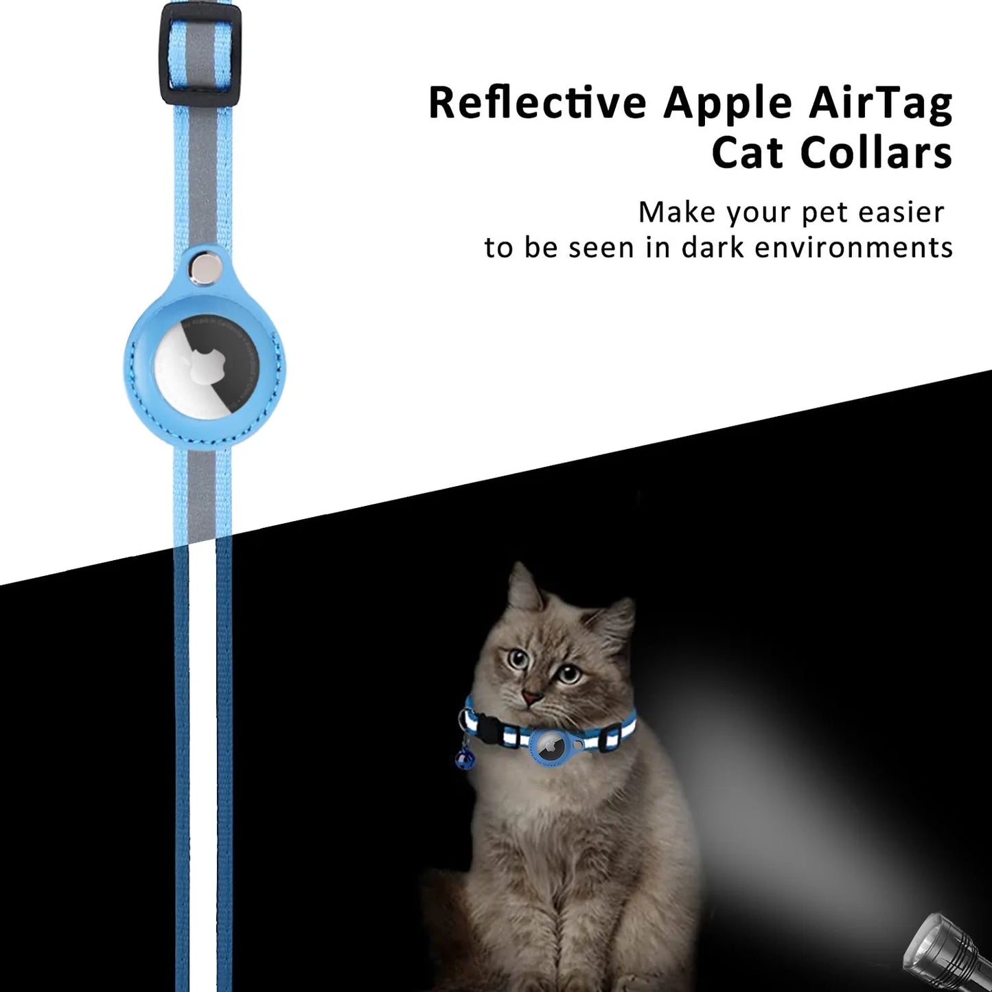 TrackGuard™ Anti-Lost Pet Collar: Waterproof Reflective Collar for Apple AirTag
