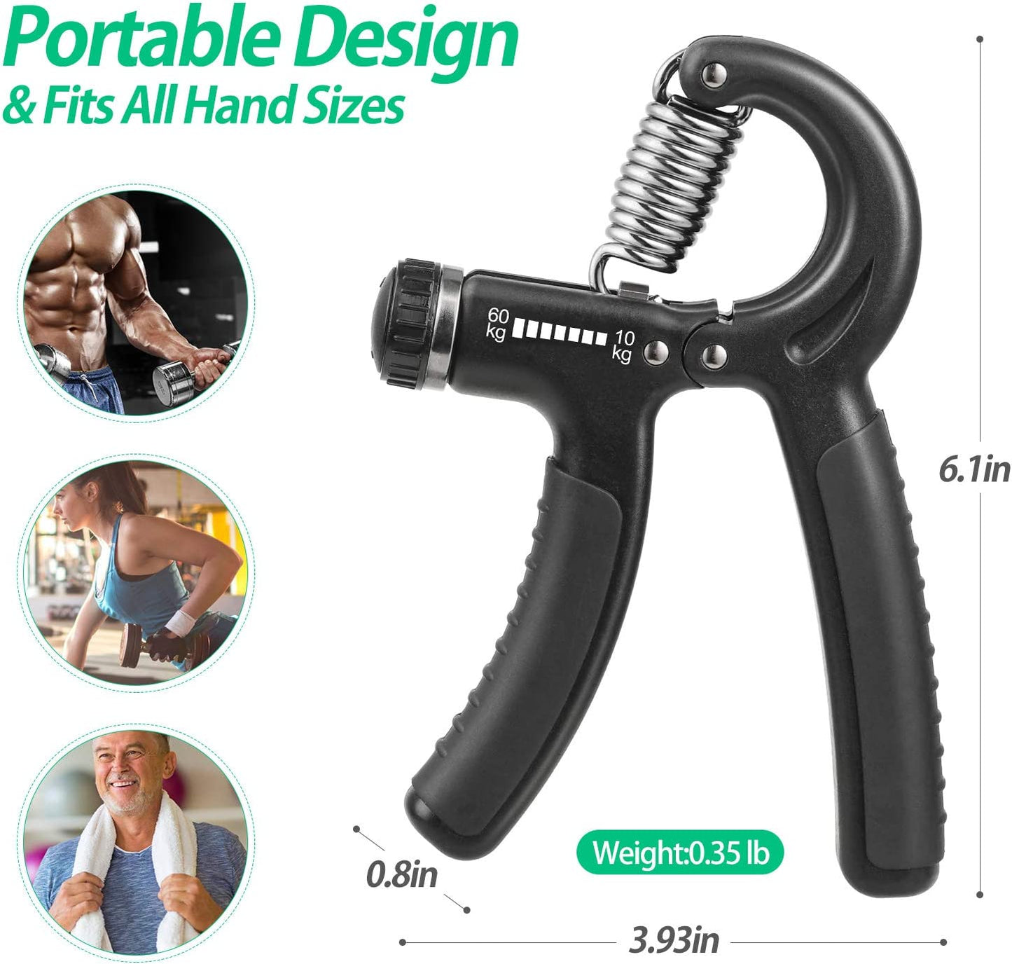 PowerGrip™ Adjustable Hand Strength Trainer: 22-132Lbs Resistance
