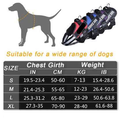 PawsGuard™ Reflective Service Dog Vest: Soft Harness with Patches