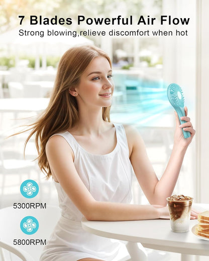 BreezeBliss™ Mini Handheld Fan: Portable USB Rechargeable Eyelash Fan