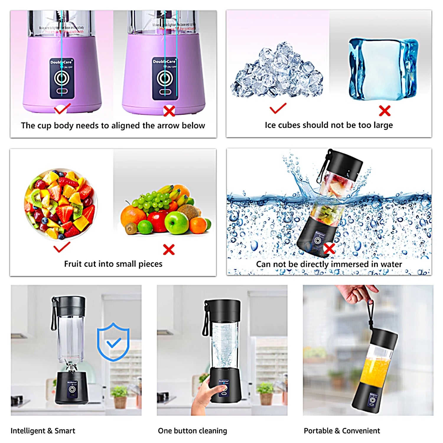 BlendWave™ USB Juicer: Mini Portable Blender for Smoothies & Shakes, 380ml, Six Blades