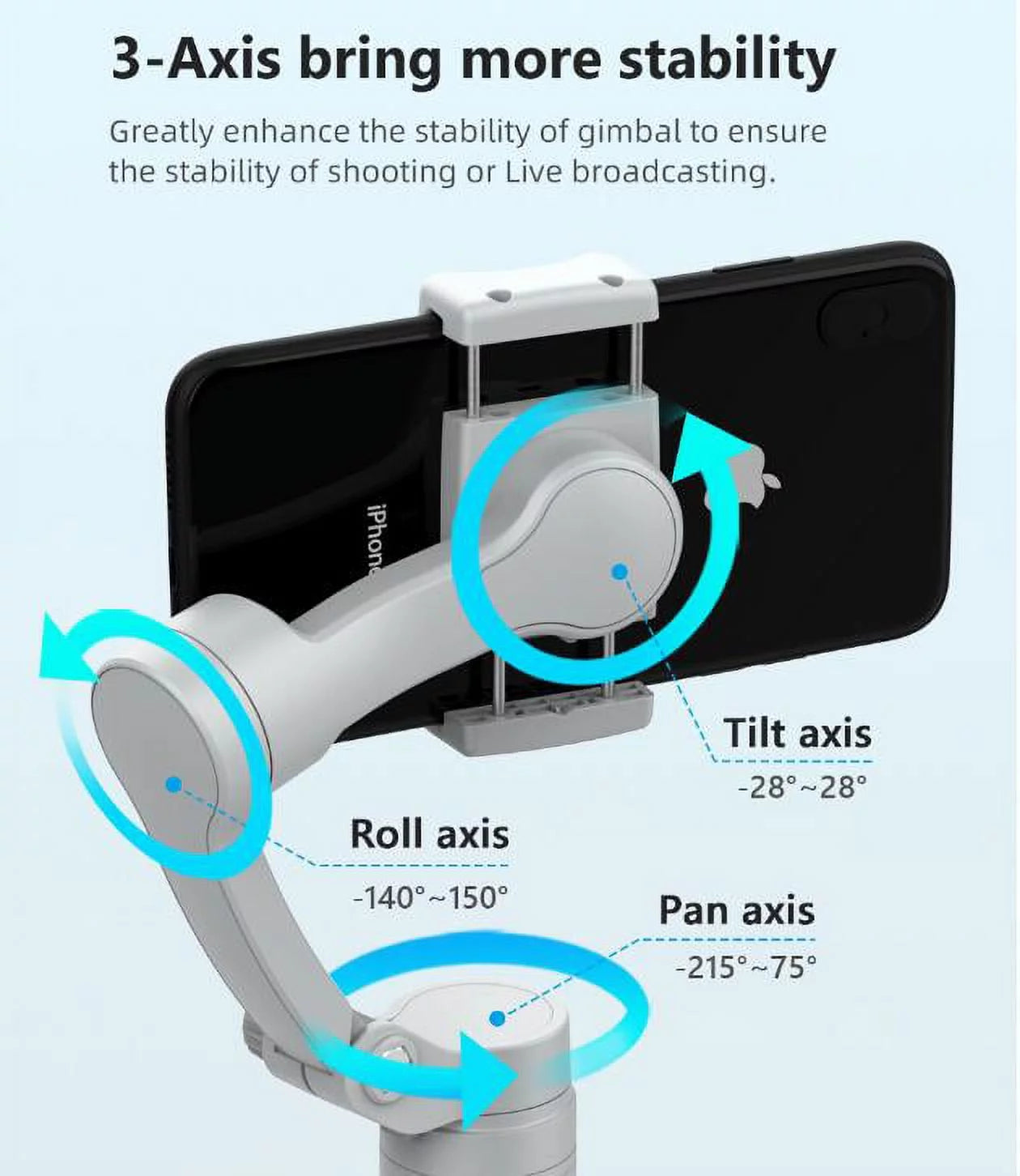 SnapSteady™ 3-Axis Foldable Gimbal: Perfect Selfies & Smooth Videos