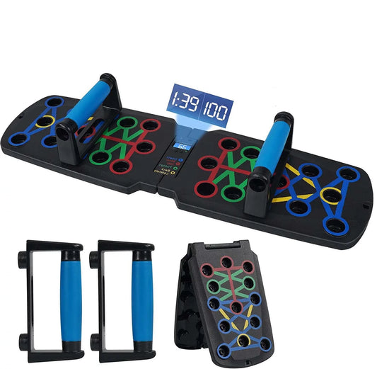PushPro™ Portable 10-in-1 Foldable Push-Up Board with Timer