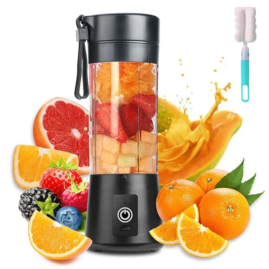 BlendWave™ USB Juicer: Mini Portable Blender for Smoothies & Shakes, 380ml, Six Blades