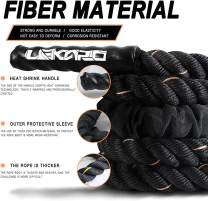 JumpoMax™ 20mm Weighted Jump Rope: 3m 2lb Heavy Fitness Training Rope
